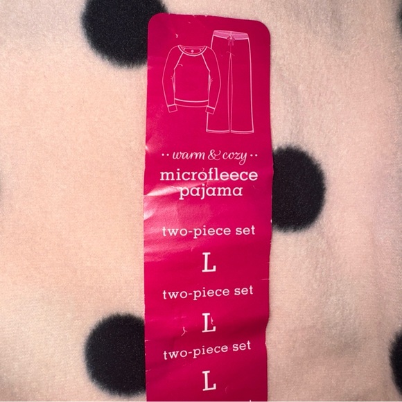 SO Intimates Pink I Love Cupcakes Long Sleeve Shirt & Fleece Pant Set Pajama L - Picture 7 of 8